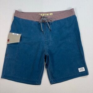 Katin Sling Boardshorts Men's 30 Blue Stretch Side Pocket Drawstring Swim Trunks